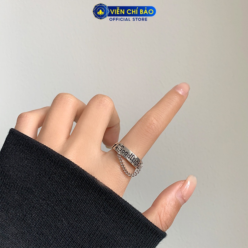 Nhẫn bạc nữ mặt cười good luck chất liệu bạc Thái 925 thời trang phụ kiện trang sức nữ Viễn Chí Bảo N000504