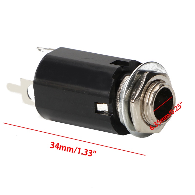 1 Jack Cắm 6.35Mm Màu Đen Chuyên Dụng Cho Đàn Guitar
