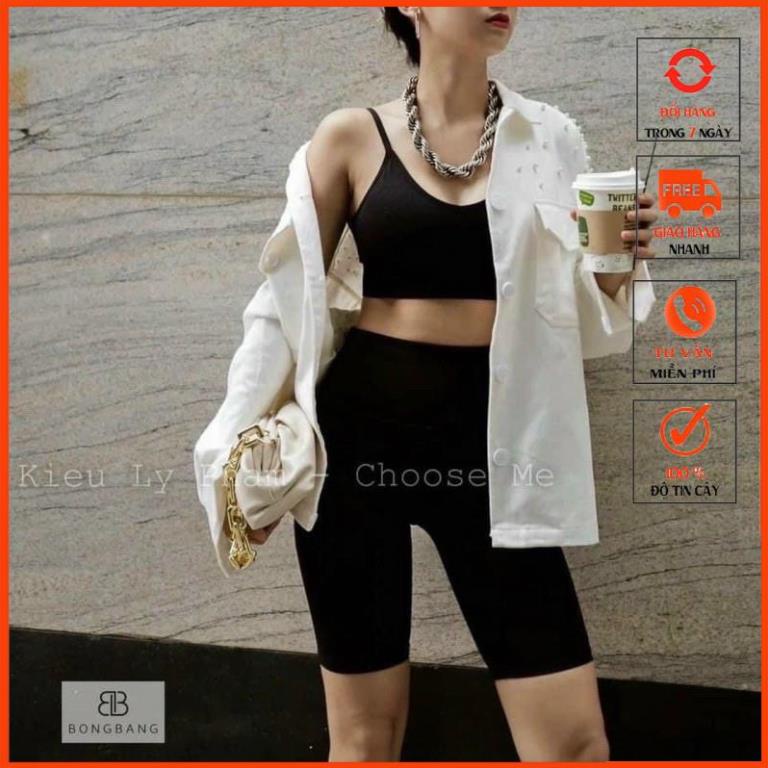 [Hàng loại 1] Quần legging đùi cuộn tím siêu Hot