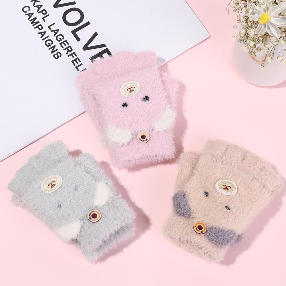 1 Đôi Găng Tay Hở Ngón Hình Gấu Dễ Thương Cho Bé