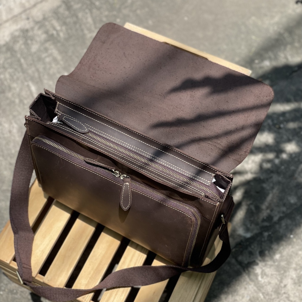 TÚI XÁCH NAM DA BÒ ĐỰNG LAPTOP 14IN CỰC CHẤT CSD17