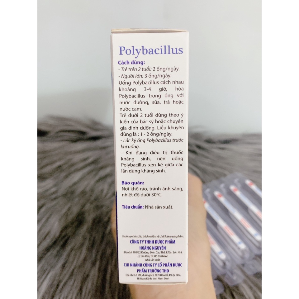POLYBACILLUS - MEN VI SINH CHỨA KẼM DÙNG CHO RỐI LOẠN TIÊU HOÁ - Hộp 15 ống