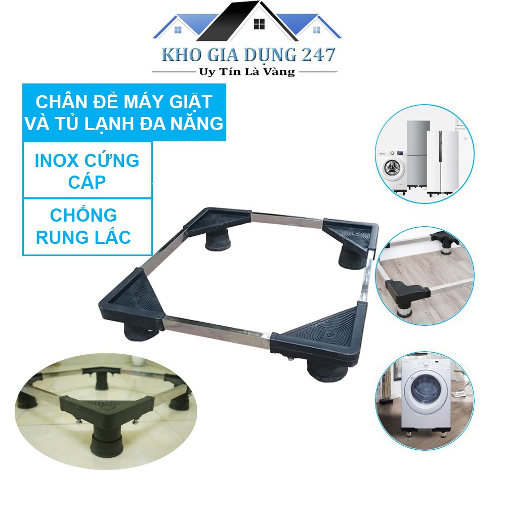 Chân Đế Máy Giặt, Tủ Lạnh Đa Năng Inox Cứng Cáp, Chắc Chắn