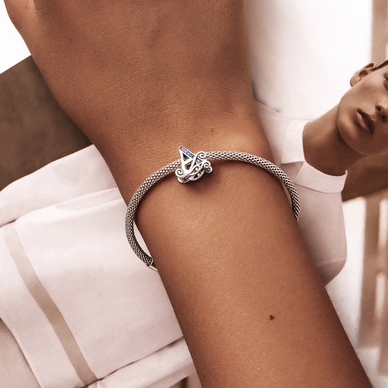 Bamoer Hạt Charm Bạc 925 Chữ Cái A~Z Cho Tự Làm Vòng Tay Vòng Cổ Bán Phụ Kiện