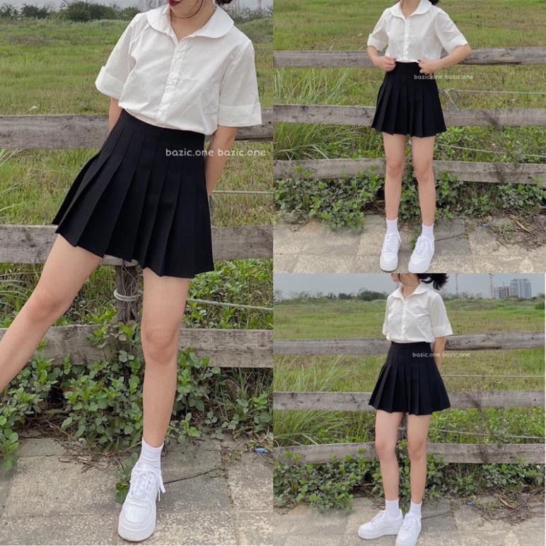 Chân Váy ngắn xếp ly Tennis, Hàng Quảng Châu Ulzzang 2021 ( lớp lót quần váy) [ẢNH THẬT]