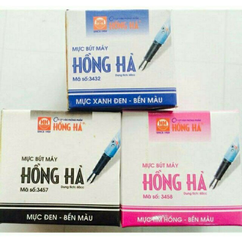 Mực viết bút máy Hồng Hà (xanh, đen)