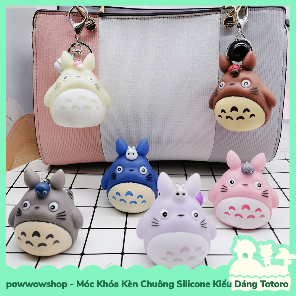 Móc Khóa Silicone Kèn Chuông Kiểu Dáng Anime Manga Totoro Nhiều Màu