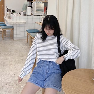 ÁO THUN COTTON SỌC ULZZANG (ảnh thật/sẵn)