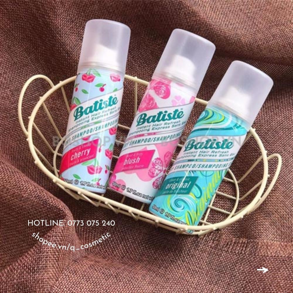 Dầu Gội Khô Mini Batiste Dry Shampoo Giảm Bết Tóc, Khử Dầu Thừa Tức Thì 50ml