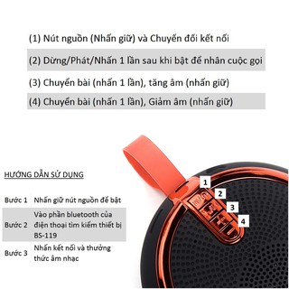 Loa Bluetooth Nghe Nhạc Cầm Tay BS119