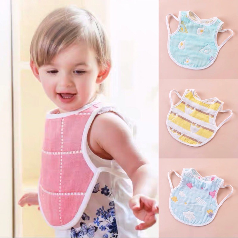 Yếm chống Giật chống Xô lệch yếm ăn dặm yếm dãi yếm xô yếm cotton cho bé sơ sinh bé tuổi ăn dặm