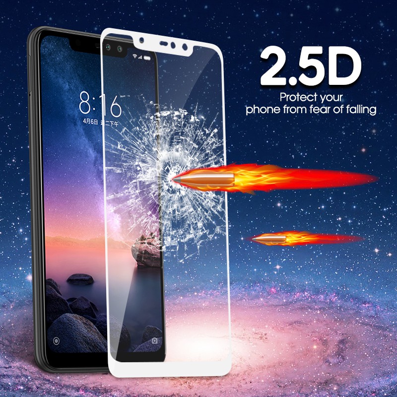 Kính cường lực độ cong 2.5D bảo vệ toàn diện điện thoại Xiaomi Redmi Note 7 6 5 Pro S2 5plus và bộ dụng cụ vệ sinh