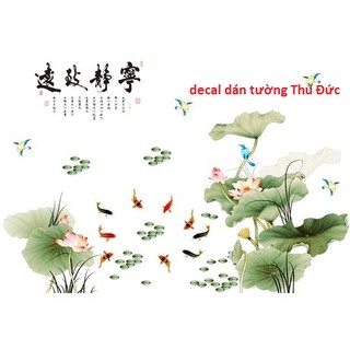 decal dán tường hoa sen mới