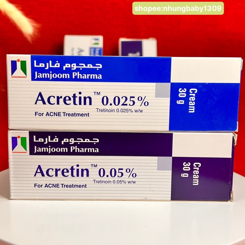 Acretin cream Tretinoin 0.025% . 0.05% giảm mụn chống lão hoá da