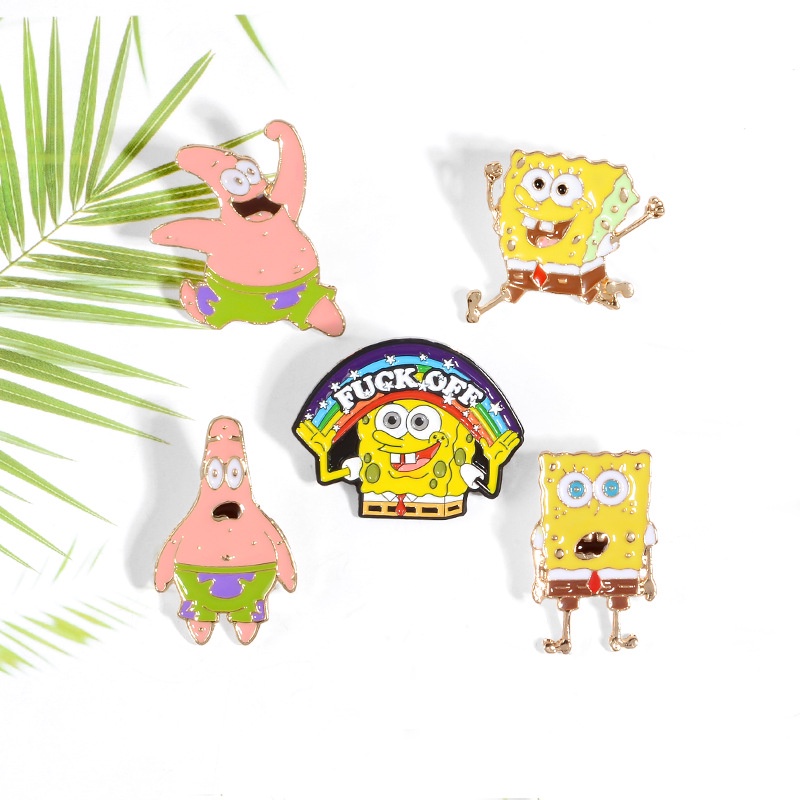 Ghim Cài Áo Hợp Kim Hình SpongeBob SquarePants Series Hoạt Hình Patrick Star Snail