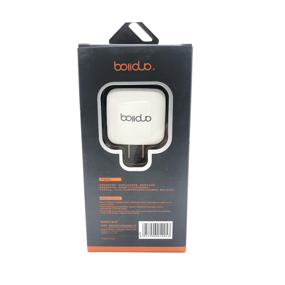 [Mã ELFLASH5 giảm 20K đơn 50K] Củ Sạc Nhanh 2 Cổng USB Boliduo BC-301 Chính Hãng Giá Rẻ