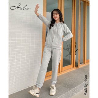 HIDRO Bộ hoodie nỉ da cá chéo