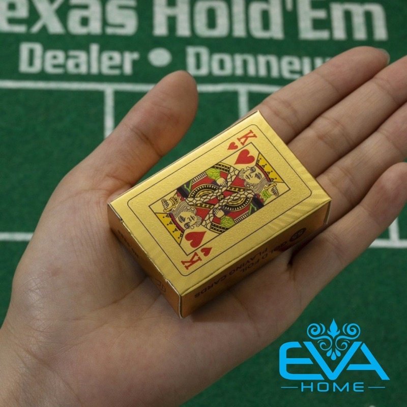 Bộ Bài Poker Nhựa PVC Mini Nhũ Vàng Chống Thấm Nước Độc Lạ Sang Trọng SP74