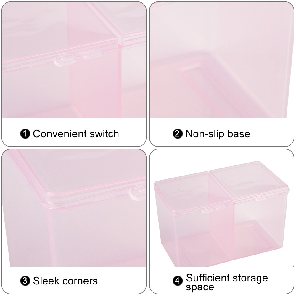 [Hàng mới về] Hộp đựng bông tẩy trang và mỹ phẩm trong suốt nhiều màu cho nữ