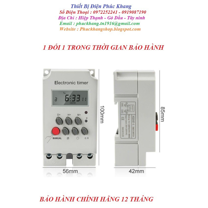 Timer hẹn giờ KG316T2-Rơle 24h-công tắc hẹn giờ-công tắc thông minh-công tắc hẹn giờ chu kỳ