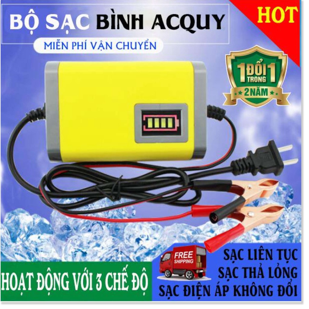 ⚡Bộ sạc acquy 12V-2A thông minh cao cấp ⚡Bộ nạp ác quy tự ngắt Sạc Nhanh, chất lượng đảm bảo ⚡ Freeship ⚡Bảo hành uy tín