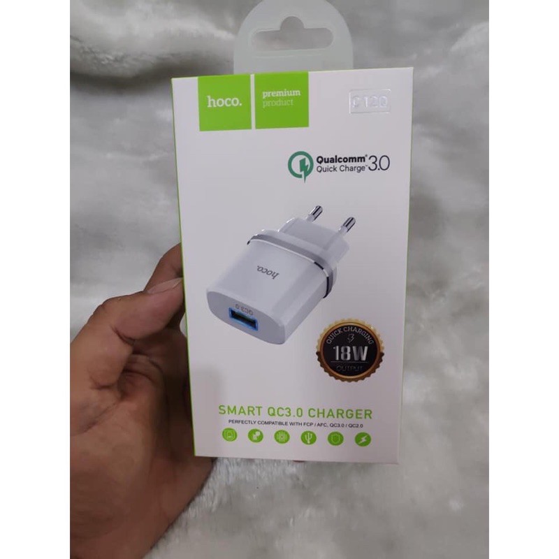 Củ sạc nhanh 18W QC3.0 Hoco C12Q - Bảo Hành Chính Hãng