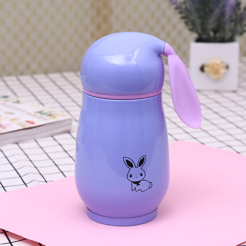 Bình Nước Giữ Nhiệt Bằng Thép Không Gỉ Hình Thỏ Đáng Yêu Cho Trẻ Em
