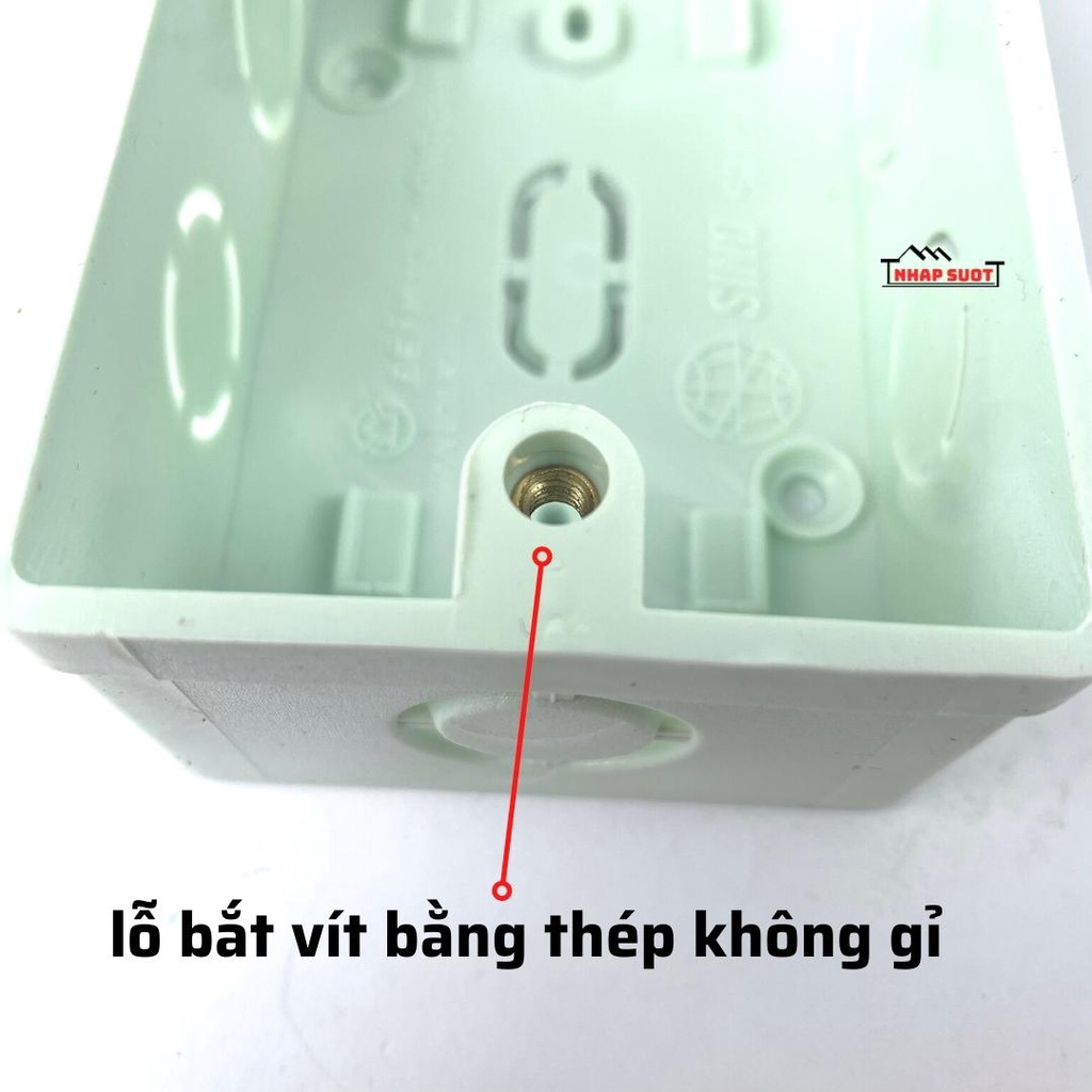 Đế âm đơn, đôi, vuông, nổi, aptomat cài MCB Sino nhựa chống cháy