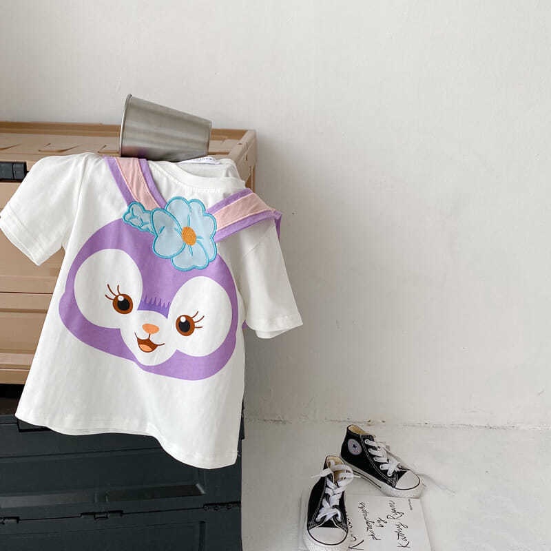 Áo thun Cotton họa tiết thỏ hoạt hình đáng yêu thời trang mùa hè cho bé