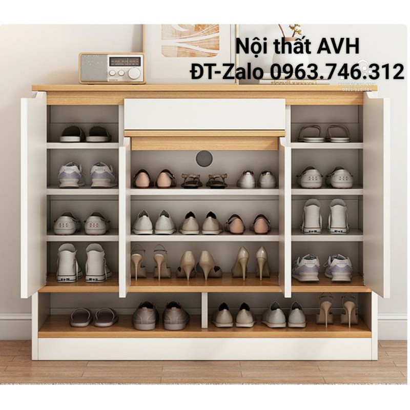 Tủ giày gỗ MDF siêu đẹp, bền cao 1m