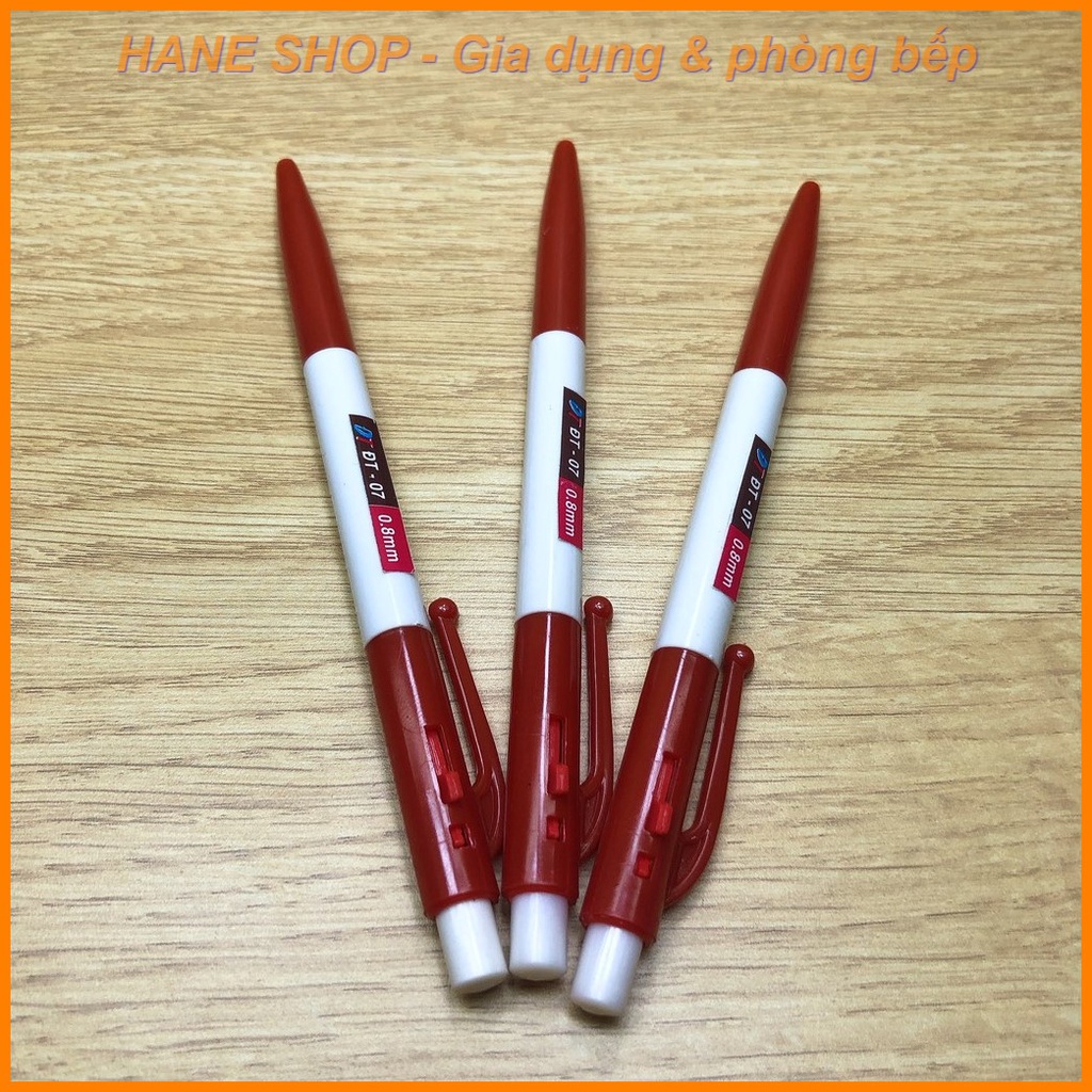 Combo 5 cây Bút bi bấm hiệu DT-07 đầu viết 0.8mm - 2 màu xanh và đỏ - viết êm tay