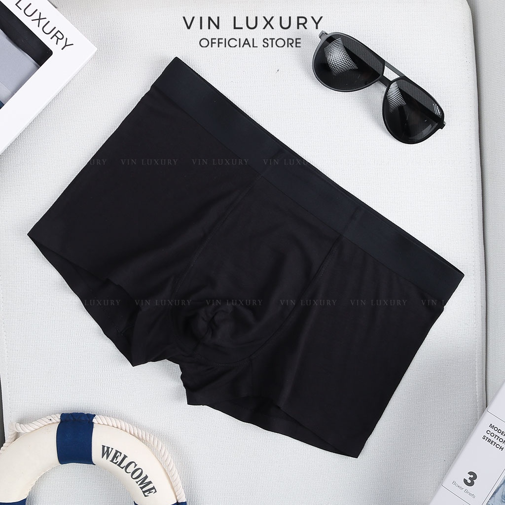 Quần lót nam Boxer cạp đúc liền khối, quần sịp đùi nam vải modal kháng khuẩn khử mùi - Vin Luxury Hàng Hiệu