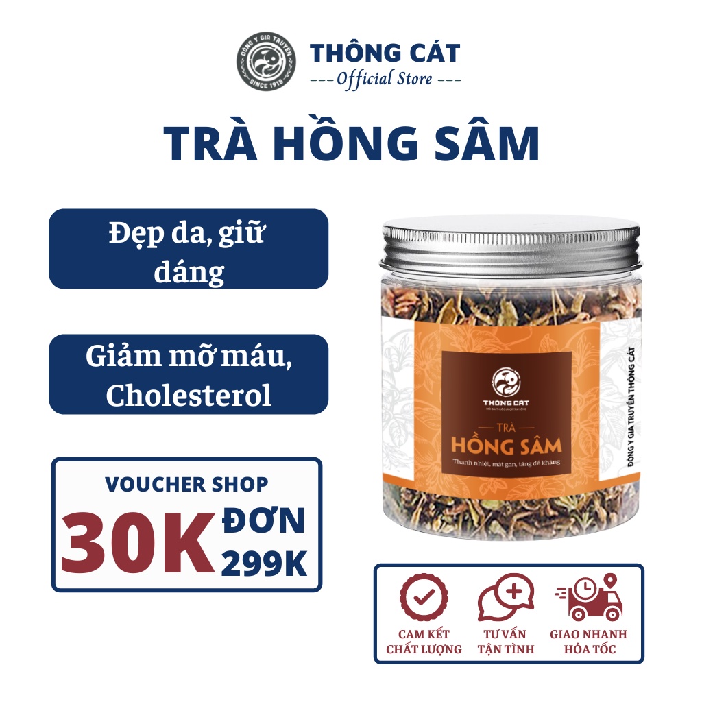 Trà hoa sơn mật hồng sâm đông y Gia truyền Thông Cát HCM - Thanh nhiệt, giải độc, mát gan, tiêu đờm hiệu quả