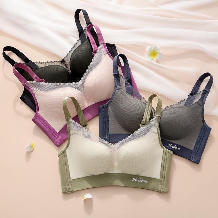 Áo Lót Nâng Ngực Không Gọng Phối Ren Lưng Quyến Rũ Cho Nữ