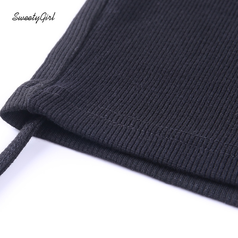 Áo Hai Dây Dáng Ôm Hở Lưng Thêu Hoa Phong Cách Gothic Quyến Rũ Dành Cho Nữ