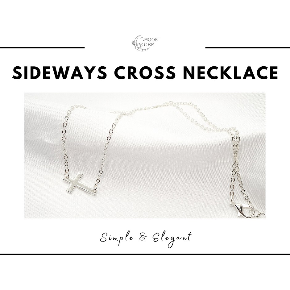 Dây chuyền nữ Sideways Cross, trang sức phụ kiện Công Giáo