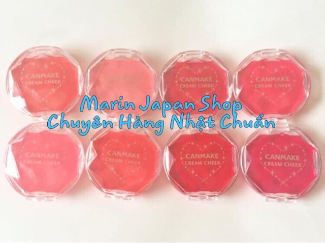 Phấn đánh má hồng dạng cream tint của Canmake Tokyo có nhiều màu trông xinh, cưng quá