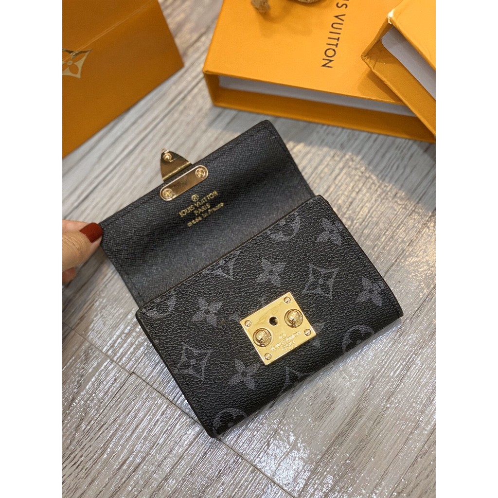 Ví lv hoa nâu mini cao cấp hàng fullbox