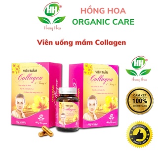 Viên uống mầm đậu nành nguyên sơ bổ sung Collagen, viên uống collagen cho phụ nữ- Hồng Hoa Organic Care