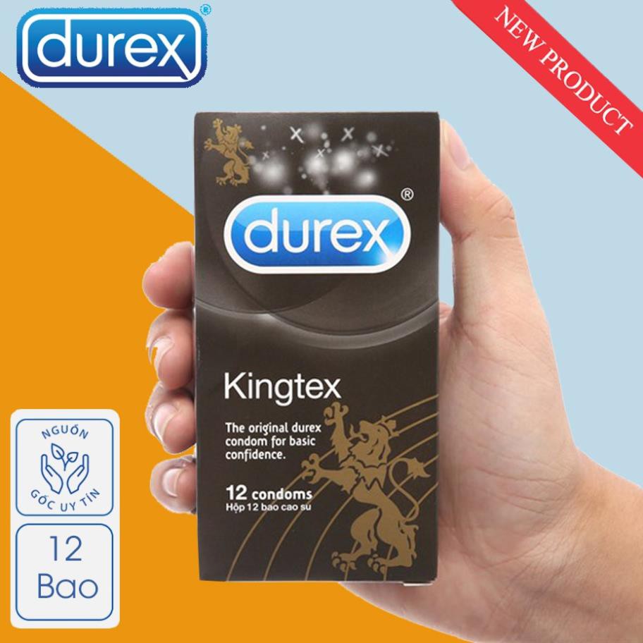 [SIÊU CẤP] ⚡CHÍNH HÃNG⚡ Bao Cao Su Durex Kingtex 12 Bao ôm Sát ( đường kính 49+_5mm)