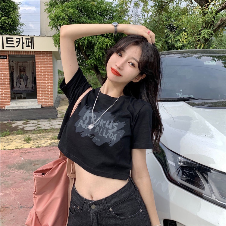Jiashucheng Áo Thun Ngắn Tay Phong Cách Hàn Quốc Thiết Kế Mới Cho Nữ
