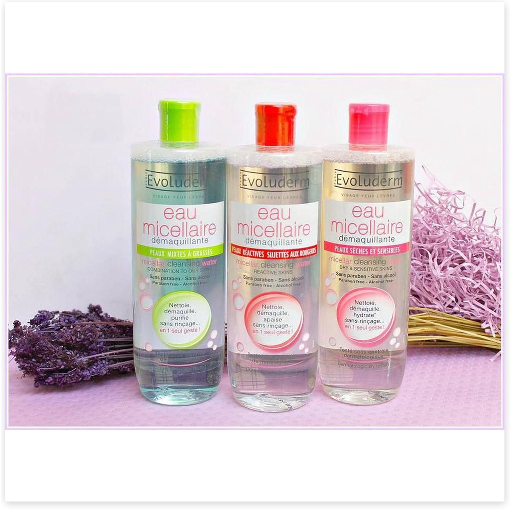 [Mã giảm giá sỉ mỹ phẩm chính hãng] Nước Tẩy Trang Evoluderm Micellar Cleansing Water