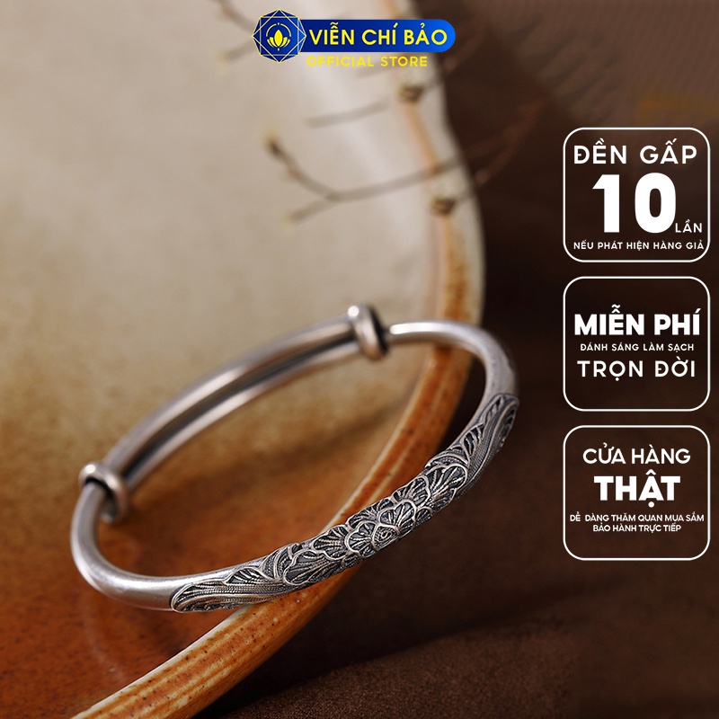 Kiềng bạc nữ họa tiết hoa cổ điển chất liệu bạc Thái 925 thời trang phụ kiện trang sức nữ Viễn Chí Bảo L000307