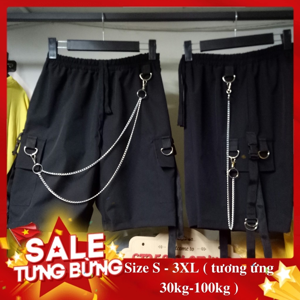 Quần short xích 8 khuyu túi hộp cho nam nữ ( size M - 3XL ) tương ứng 30kg -100kg