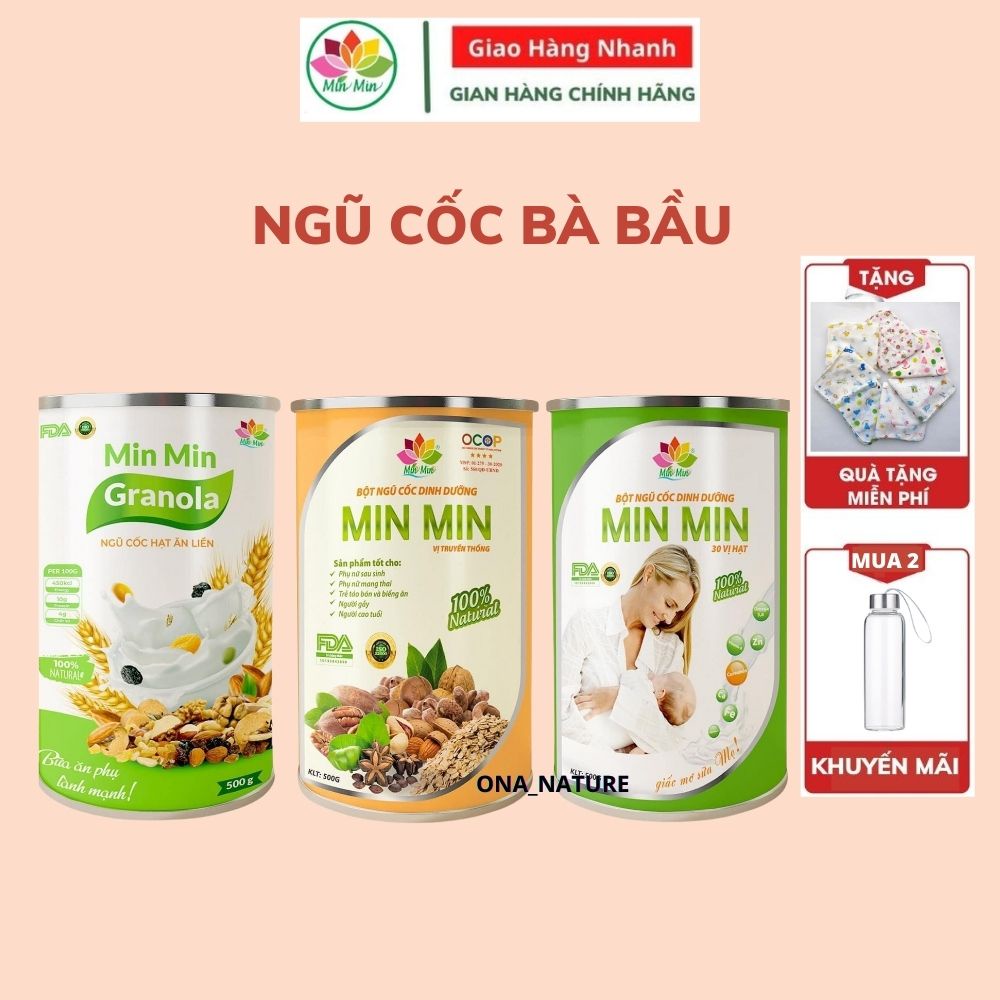 Bột Ngũ Cốc Lợi Sữa Ngũ Cốc Min Min 30 Hạt Sản Phẩm Kích Sữa Mẹ, Hỗ Trợ Giảm Cân Thon Gọn Vóc Dáng