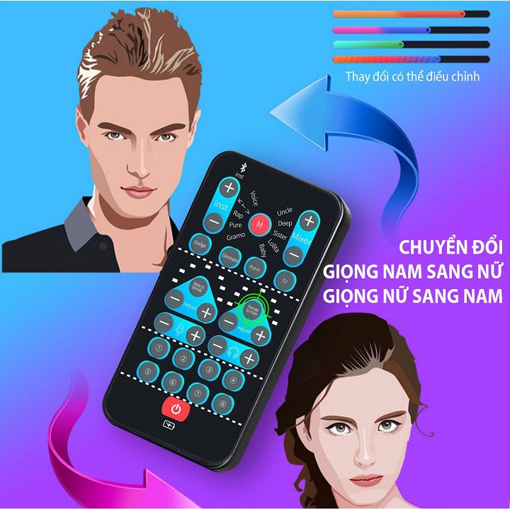 Bộ Chuyển Đổi 8 Giọng Nói Nam, Nữ, Trẻ Em M10 Dành Cho Điện Thoại, Máy Tính Bảng, PC, Hỗ Trợ Mic Đổi Giọng Chơi Game - H