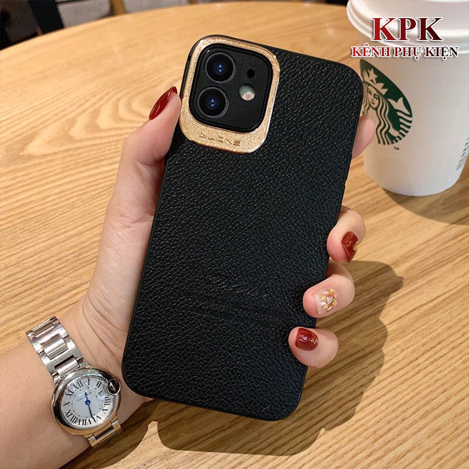 (iPhone 12)Ốp lưng da hãng DLONS mạ viền Camera dành cho iPhone 12/12Pro/12Promax/11/11Promax/X/Xsmax
