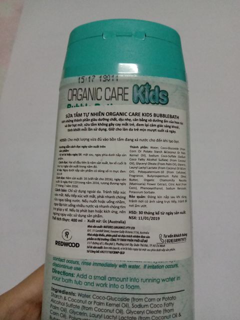 Sữa tắm gội ORGANIC CARE KIDS 3 in 1