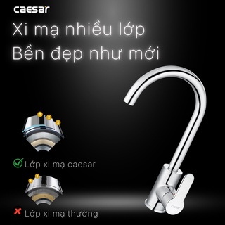 [Caesar] Vòi rửa chén nóng lạnh cao cấp cần cong Caesar - K415C