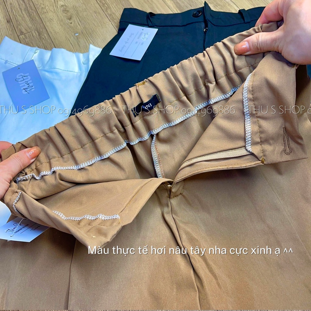 Quần Giả Váy Chất Kaki Cạp Lưng Thun Sau ,Quần Sooc Nữ BIG SIZE Dáng A có lót trong dễ phối đồ THUS158 Q1G1